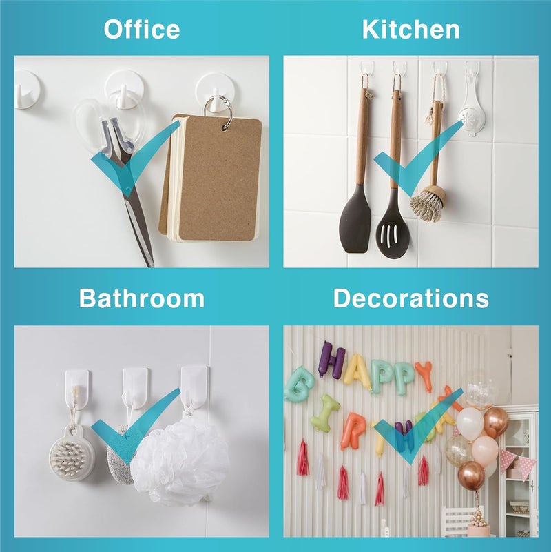 MOVELYST 60 Pieces Medium Refill Strips, No Tools Removable Adhesive Strips Damage Free, Waterproof Replacement Hanging Strip for Indoor Wall Hooks and Wall Décor - Image 4